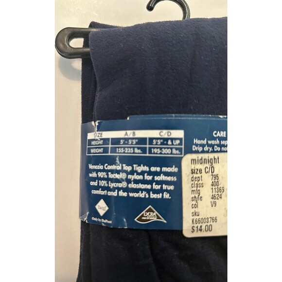 Control Top Tights Women Size C/D (195 - 300 lbs) Midnight Blue Venezia Jeans - Picture 3 of 4